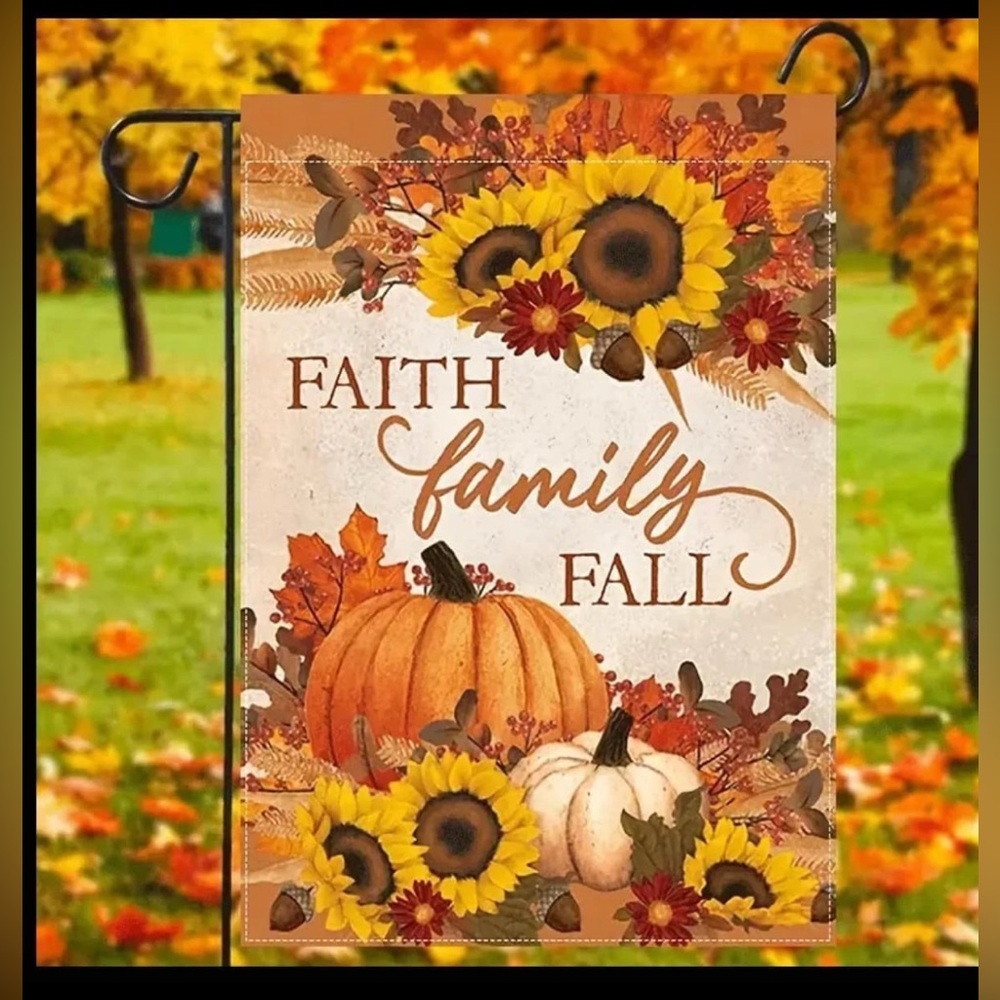 Fall Garden Flag with Sunflowers and Pumpkins